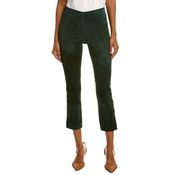 Vince Suede Split Hem Crop Pant Green - Picture 1 of 13